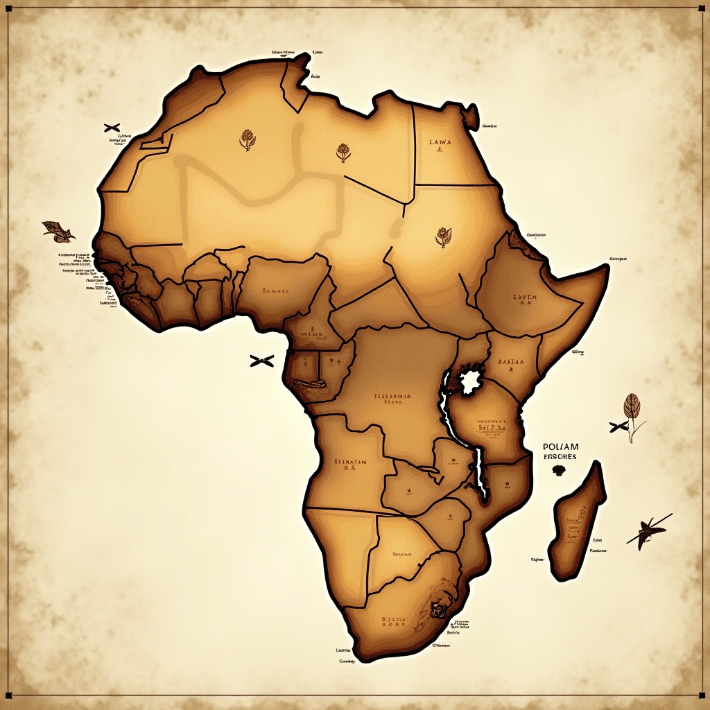 Illustrated map of Africa