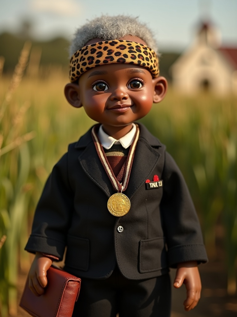 Albert Luthuli — handmade heritage doll, AI concept image