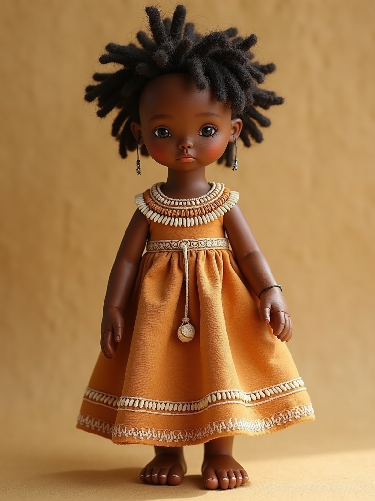 Amani — handmade heritage doll, AI concept image