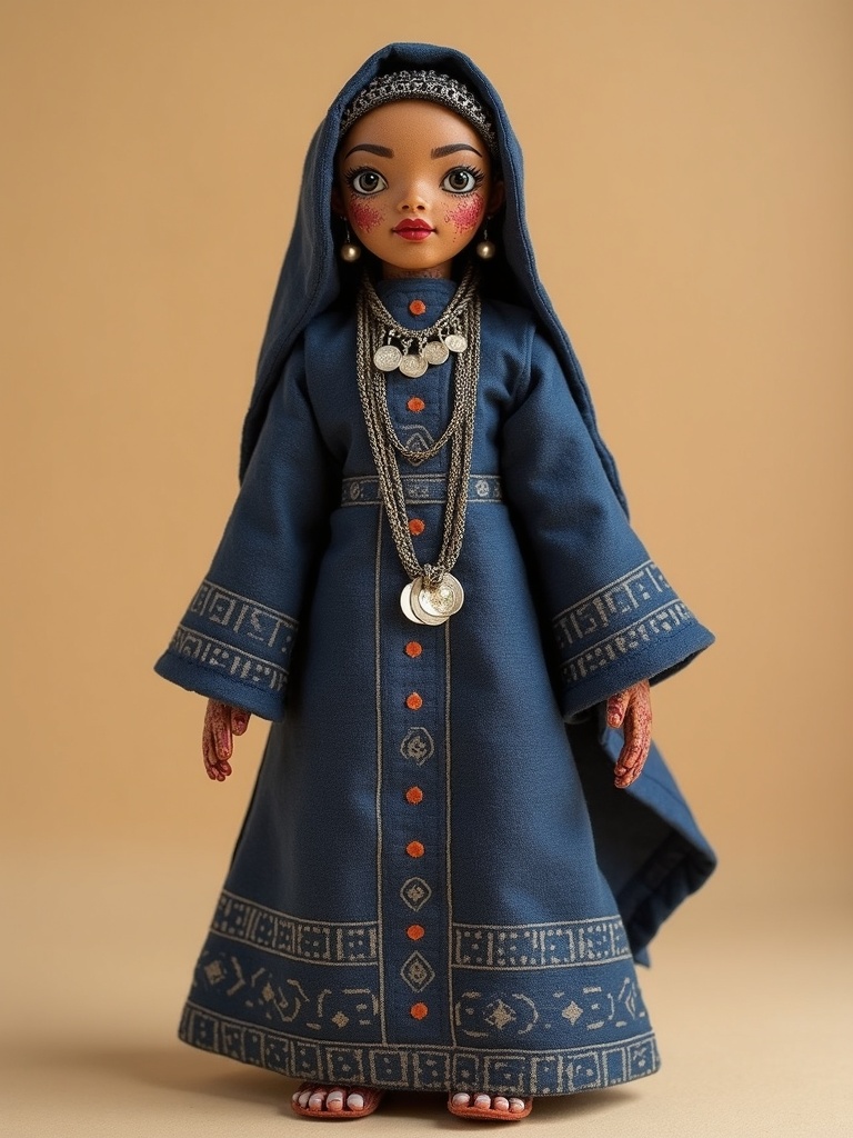 Dihya (al-Kahina) — handmade heritage doll, AI concept image
