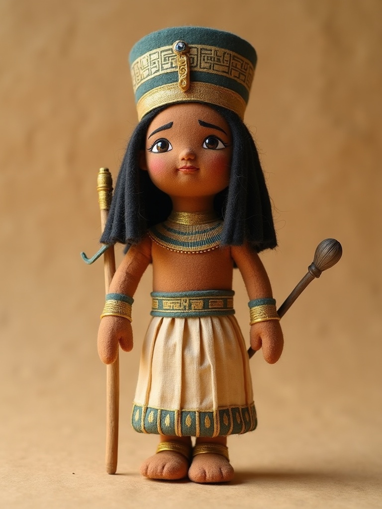 Hatshepsut — handmade heritage doll, AI concept image