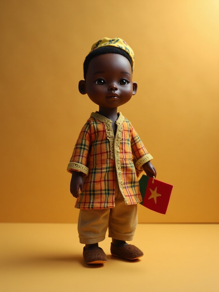 Kwame Nkrumah — handmade heritage doll, AI concept image