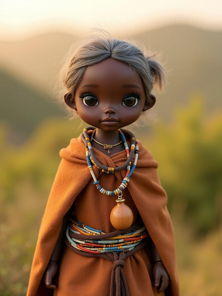 Moraa Ngiti — handmade heritage doll, AI concept image