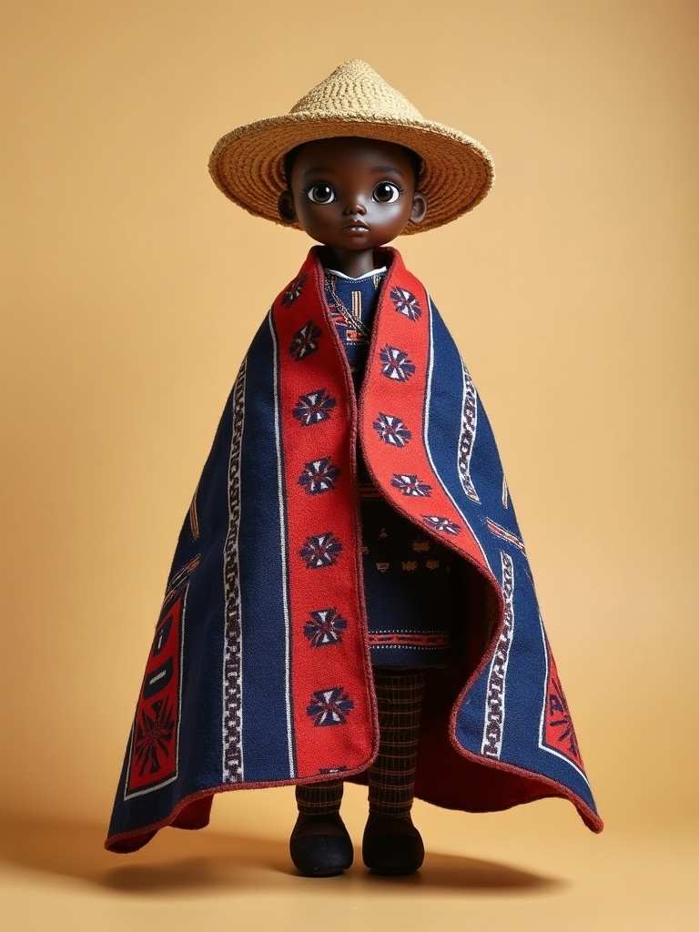 Moshoeshoe I — handmade heritage doll, AI concept image