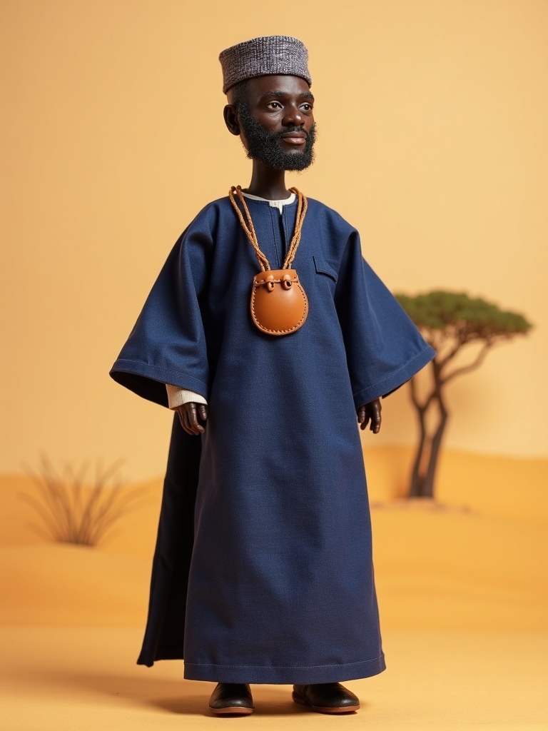 Samori Touré — handmade heritage doll, AI concept image