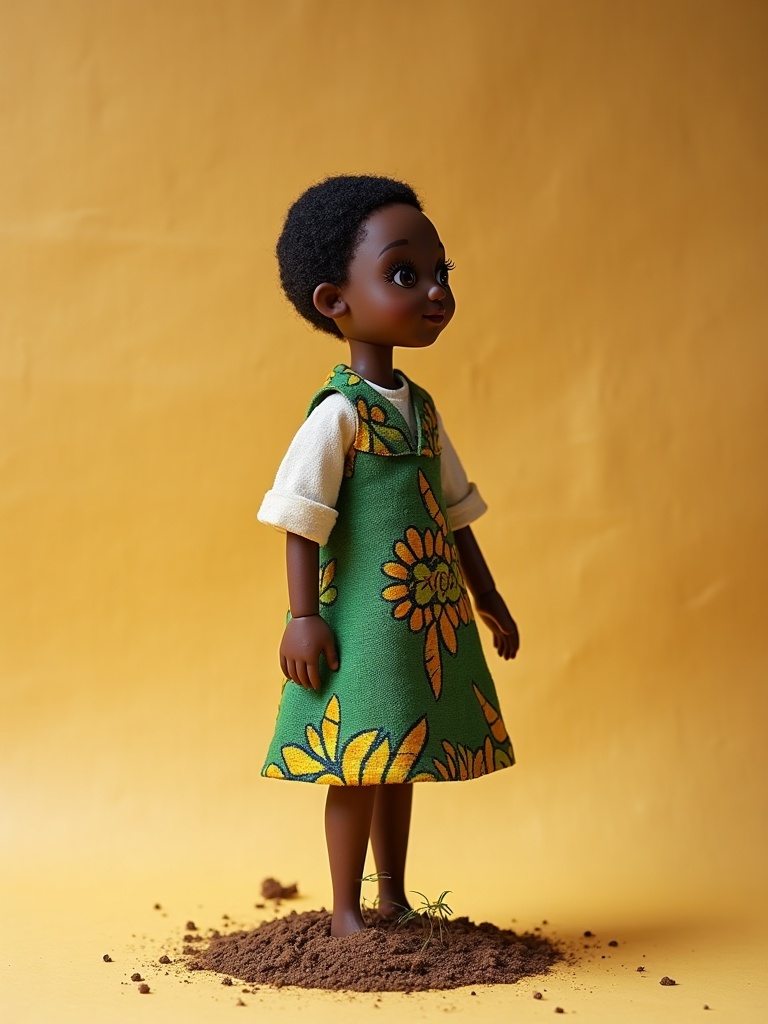 Wangari Maathai — handmade heritage doll, AI concept image