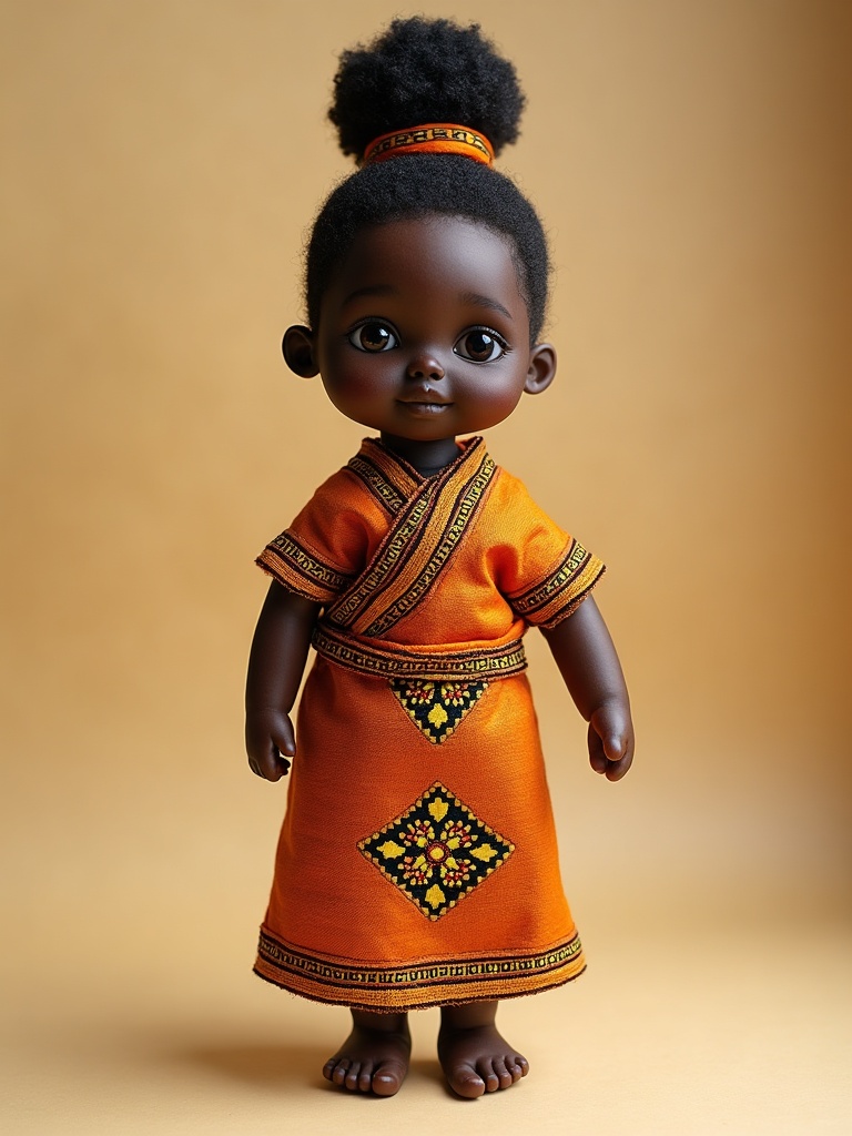 Zuwena — handmade heritage doll, AI concept image